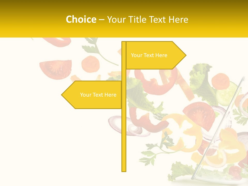 A Salad With Tomatoes, Lettuce, Carrots And Other Vegetables PowerPoint Template