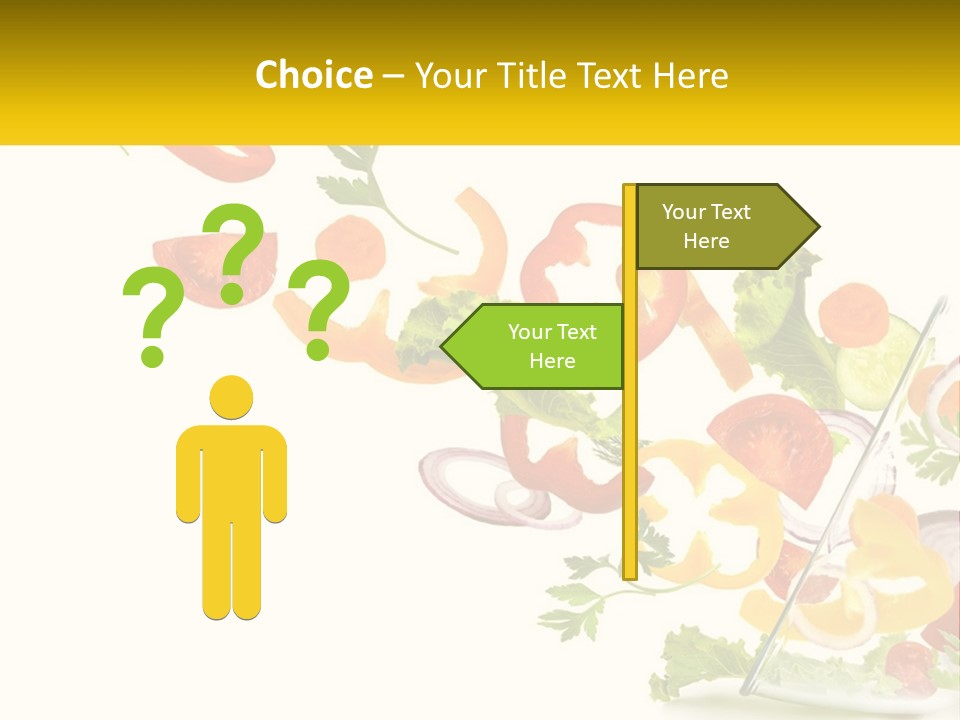 A Salad With Tomatoes, Lettuce, Carrots And Other Vegetables PowerPoint Template