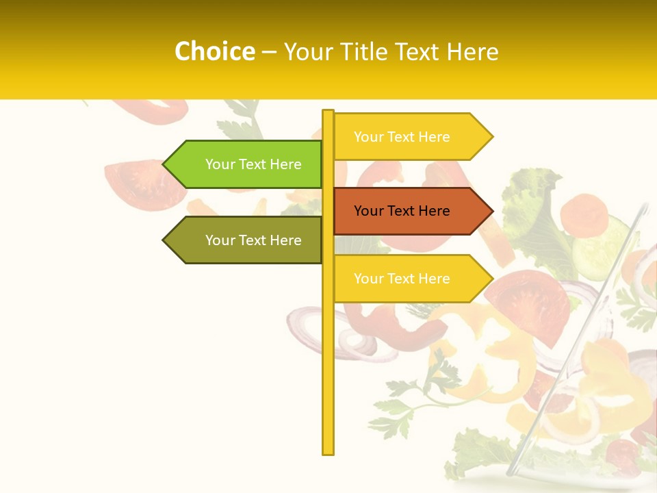 A Salad With Tomatoes, Lettuce, Carrots And Other Vegetables PowerPoint Template