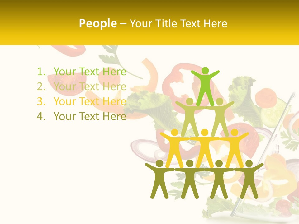 A Salad With Tomatoes, Lettuce, Carrots And Other Vegetables PowerPoint Template