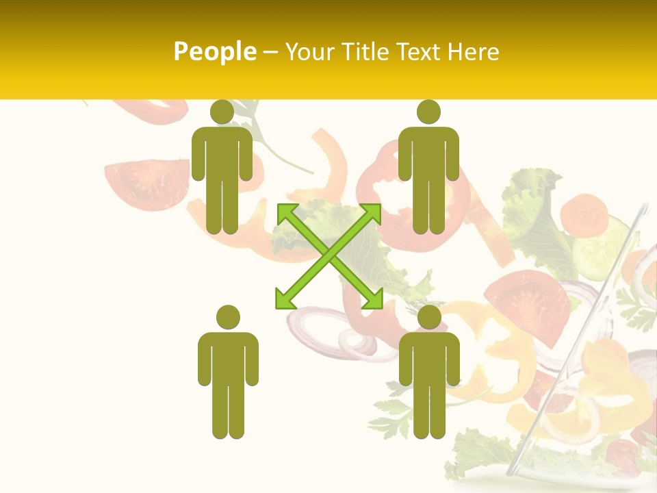 A Salad With Tomatoes, Lettuce, Carrots And Other Vegetables PowerPoint Template