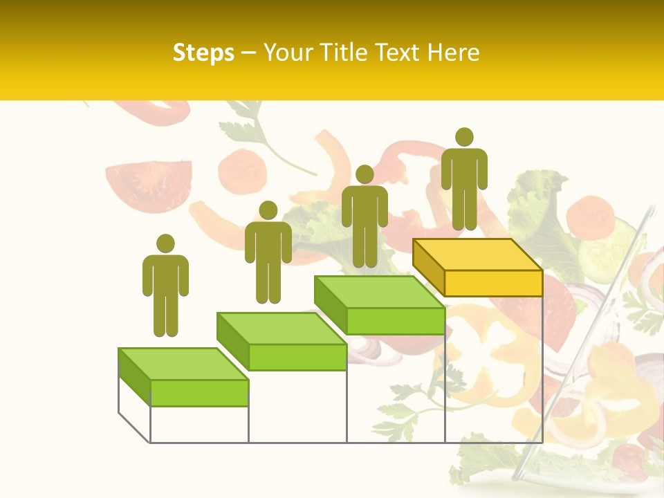 A Salad With Tomatoes, Lettuce, Carrots And Other Vegetables PowerPoint Template