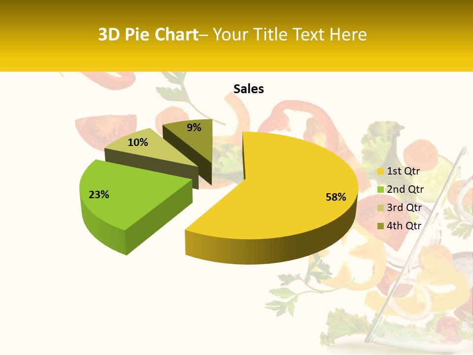 A Salad With Tomatoes, Lettuce, Carrots And Other Vegetables PowerPoint Template