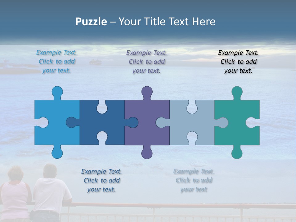 Two People Are Looking Out At The Ocean PowerPoint Template