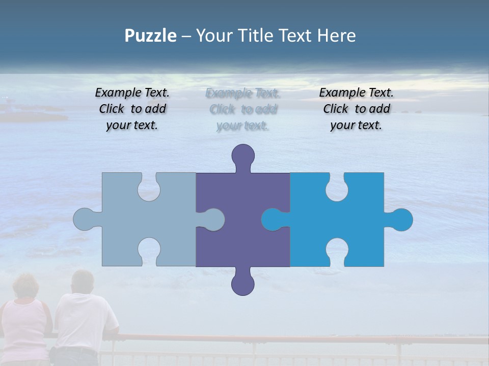 Two People Are Looking Out At The Ocean PowerPoint Template