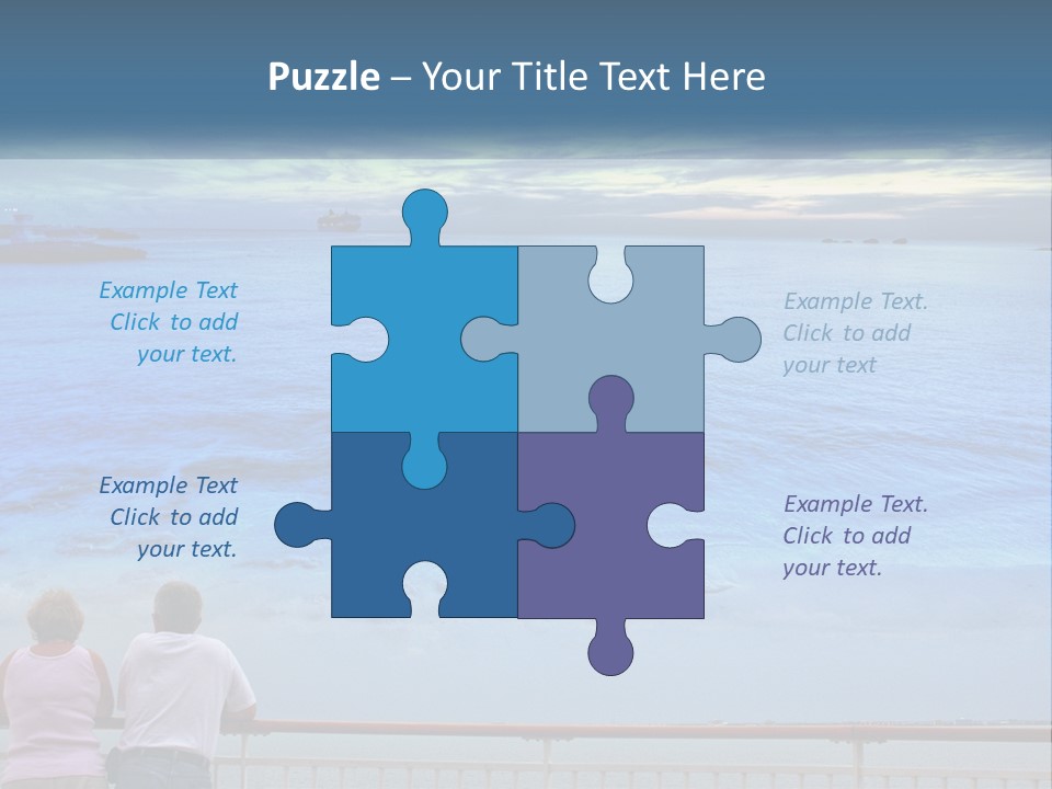 Two People Are Looking Out At The Ocean PowerPoint Template