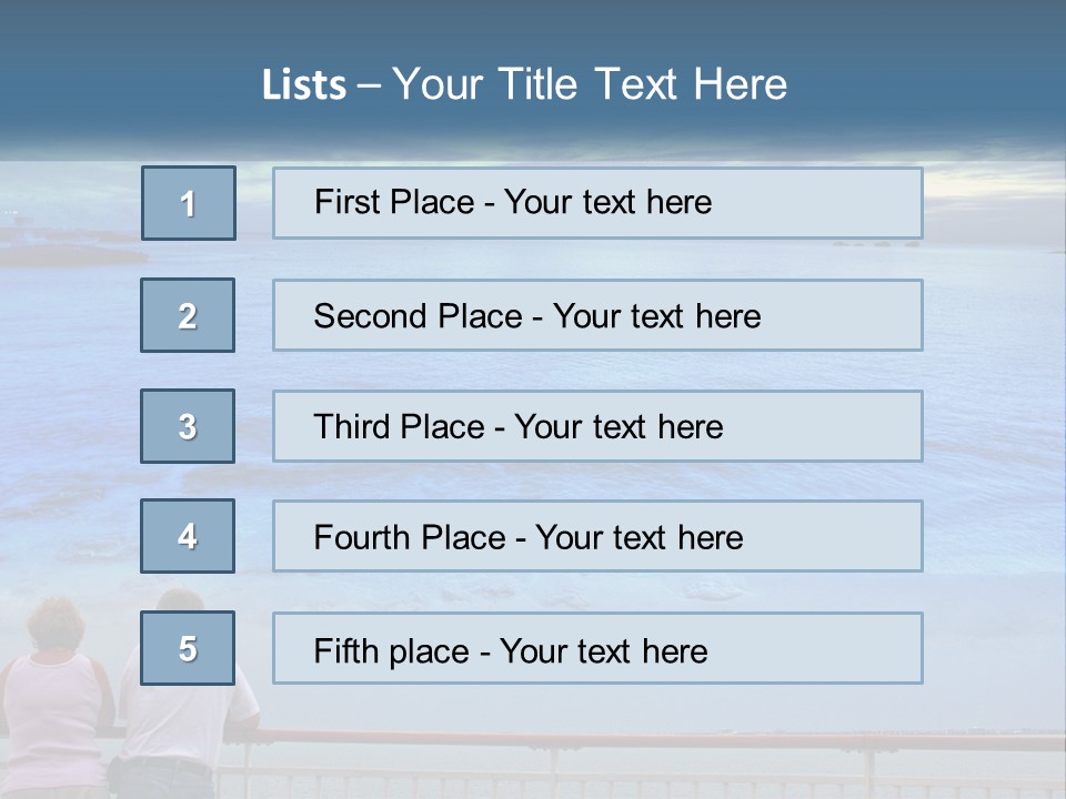 Two People Are Looking Out At The Ocean PowerPoint Template
