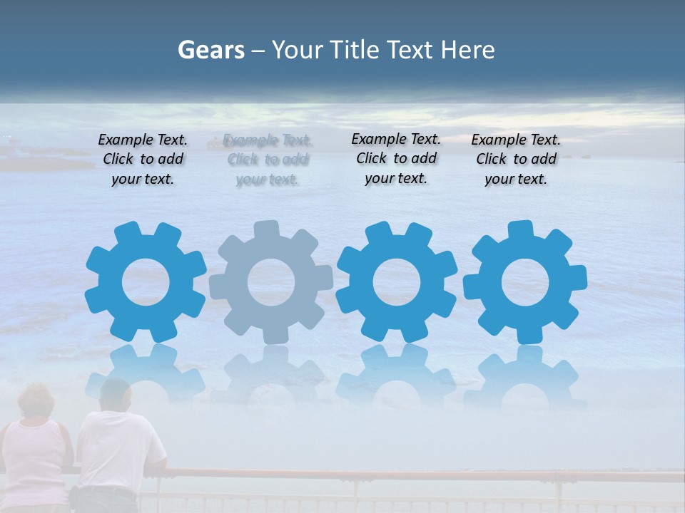 Two People Are Looking Out At The Ocean PowerPoint Template