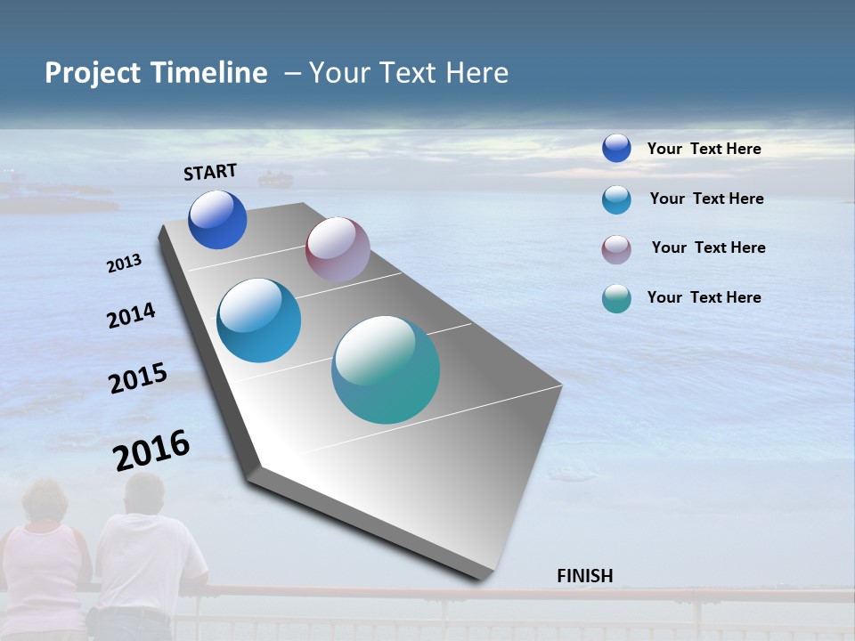 Two People Are Looking Out At The Ocean PowerPoint Template