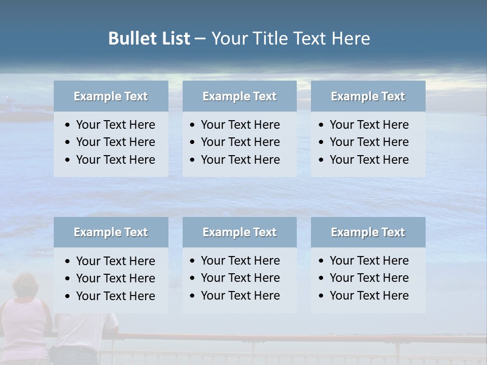 Two People Are Looking Out At The Ocean PowerPoint Template