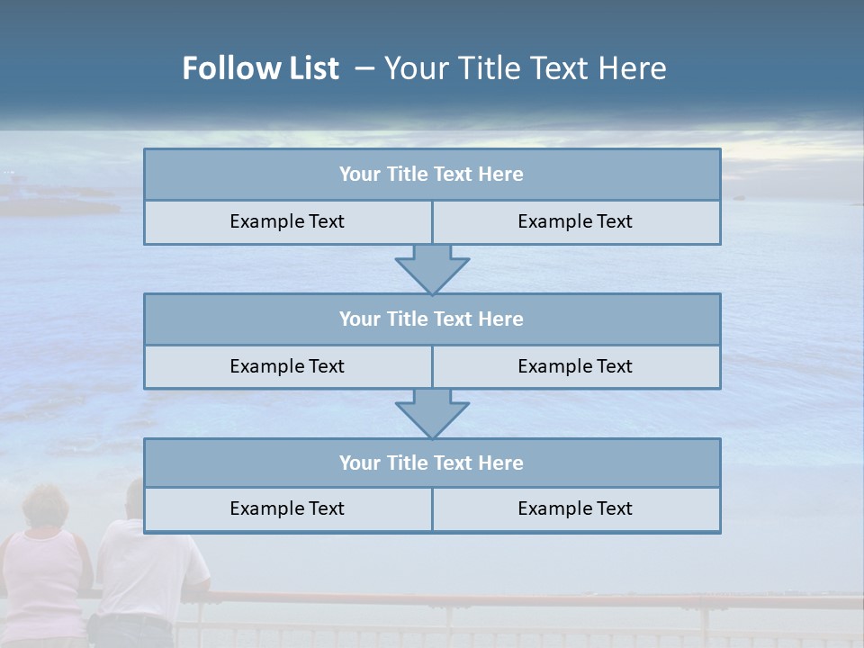 Two People Are Looking Out At The Ocean PowerPoint Template