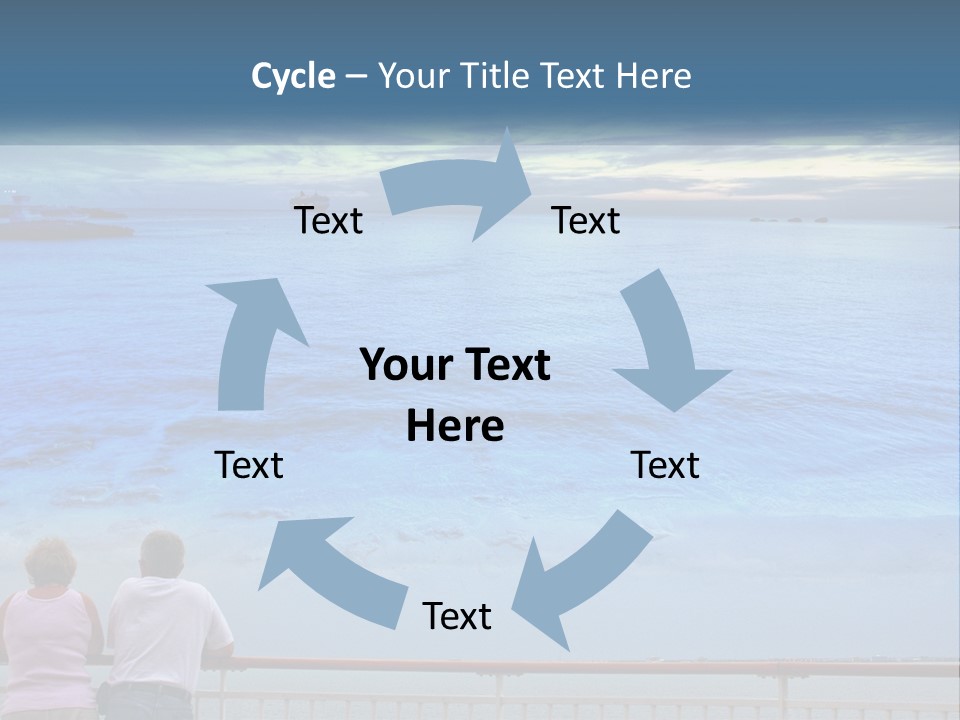 Two People Are Looking Out At The Ocean PowerPoint Template