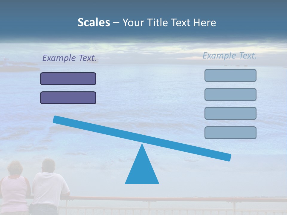 Two People Are Looking Out At The Ocean PowerPoint Template