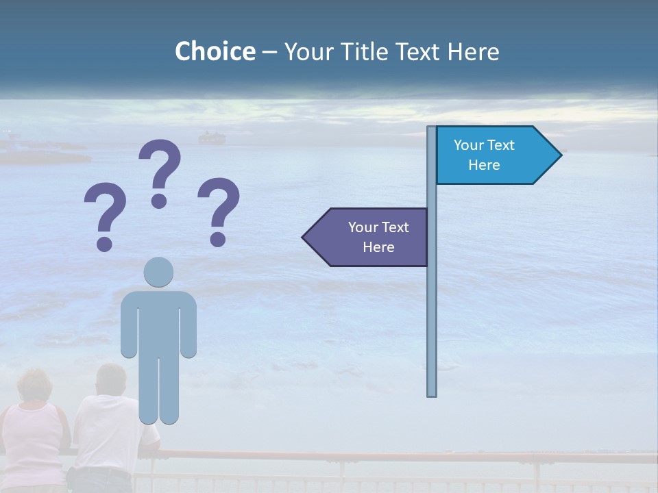Two People Are Looking Out At The Ocean PowerPoint Template