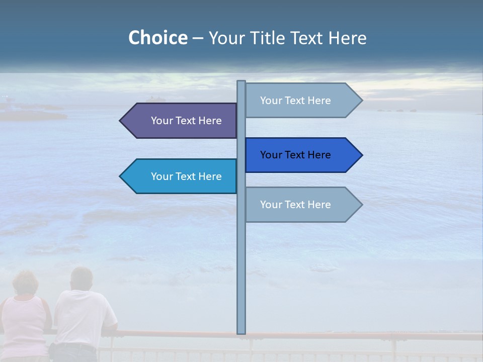 Two People Are Looking Out At The Ocean PowerPoint Template