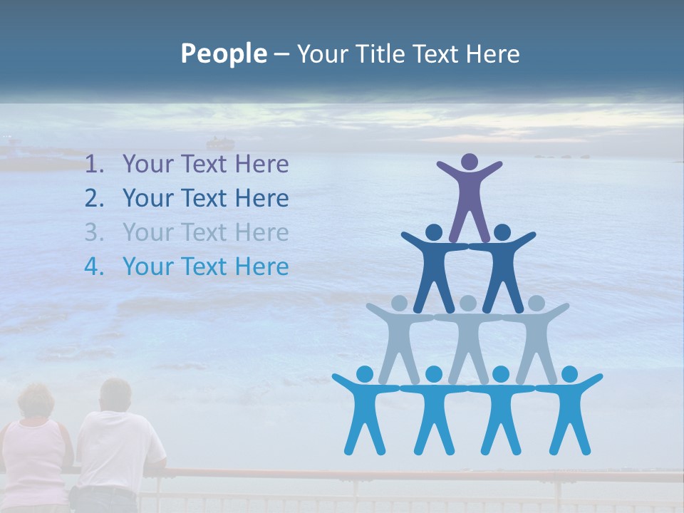 Two People Are Looking Out At The Ocean PowerPoint Template