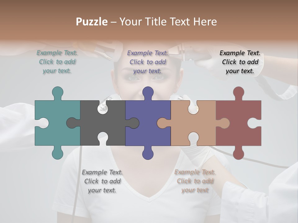 A Woman Getting Her Hair Styled By A Hair Stylist PowerPoint Template