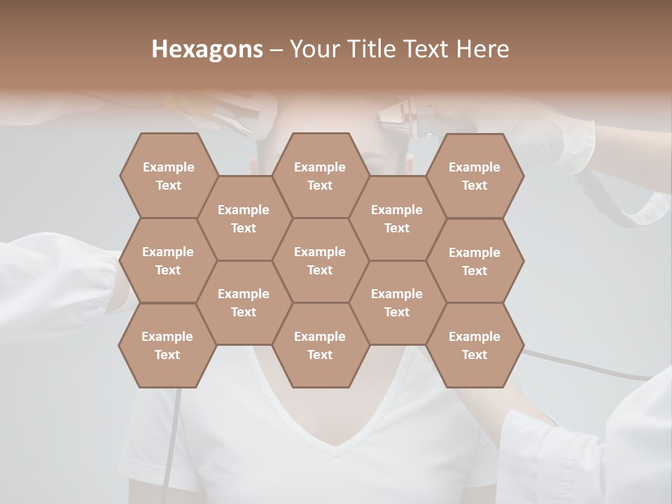 A Woman Getting Her Hair Styled By A Hair Stylist PowerPoint Template