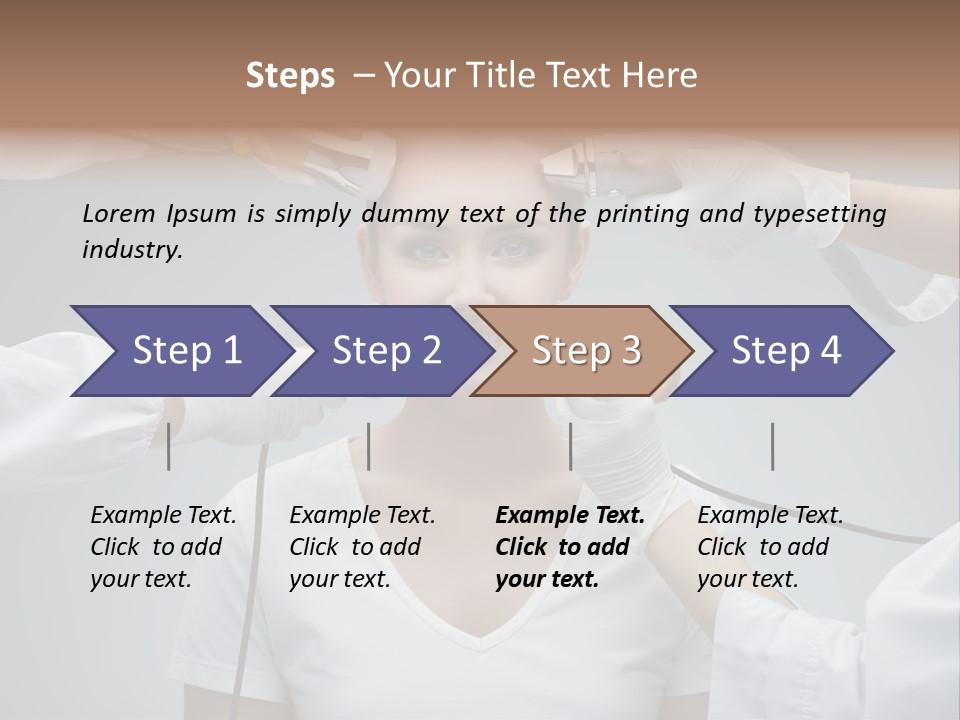A Woman Getting Her Hair Styled By A Hair Stylist PowerPoint Template