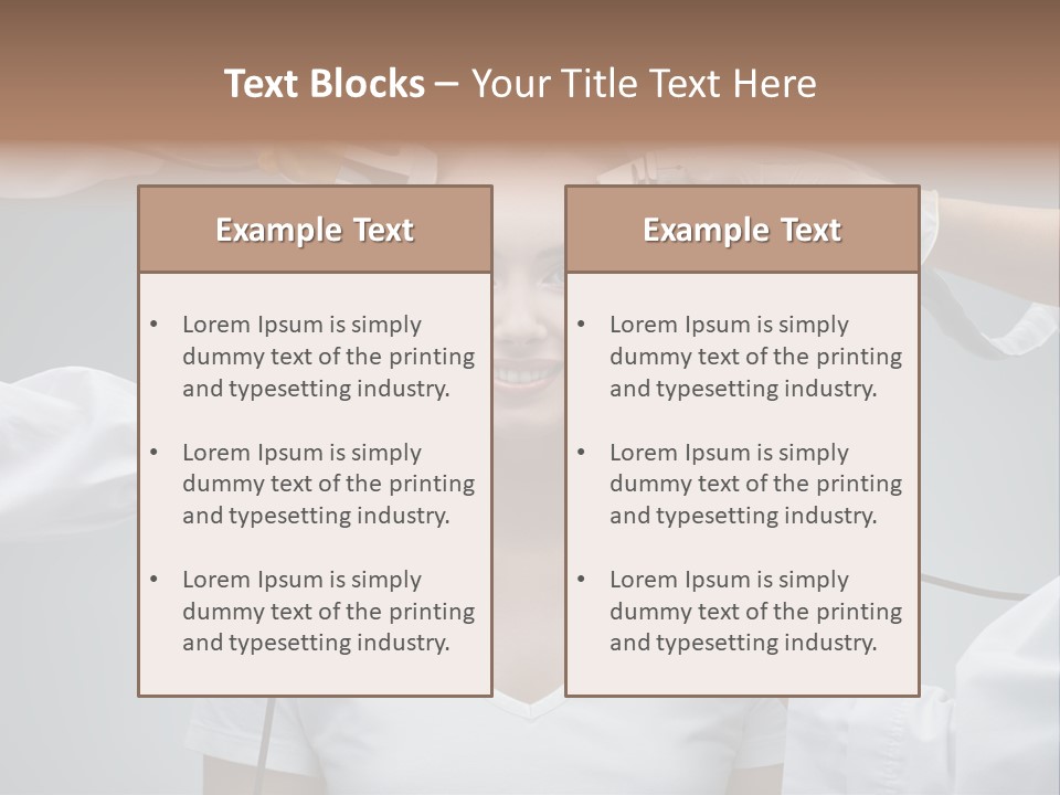 A Woman Getting Her Hair Styled By A Hair Stylist PowerPoint Template