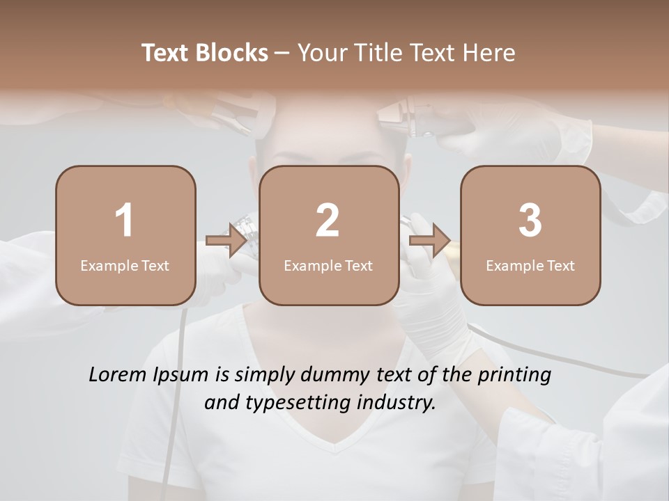 A Woman Getting Her Hair Styled By A Hair Stylist PowerPoint Template