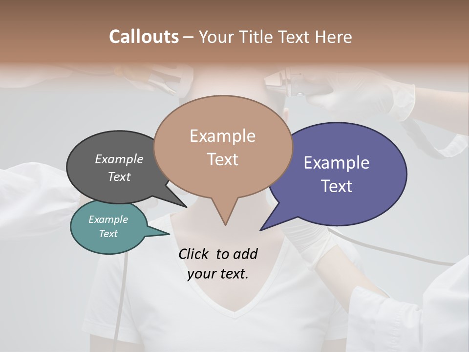 A Woman Getting Her Hair Styled By A Hair Stylist PowerPoint Template