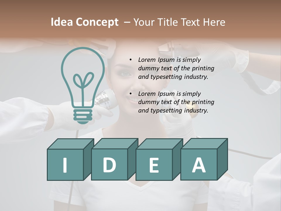 A Woman Getting Her Hair Styled By A Hair Stylist PowerPoint Template