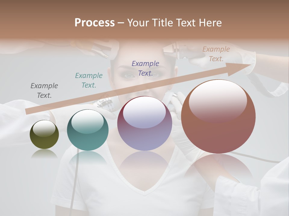 A Woman Getting Her Hair Styled By A Hair Stylist PowerPoint Template