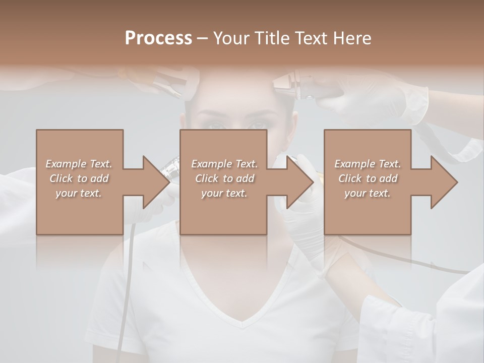 A Woman Getting Her Hair Styled By A Hair Stylist PowerPoint Template
