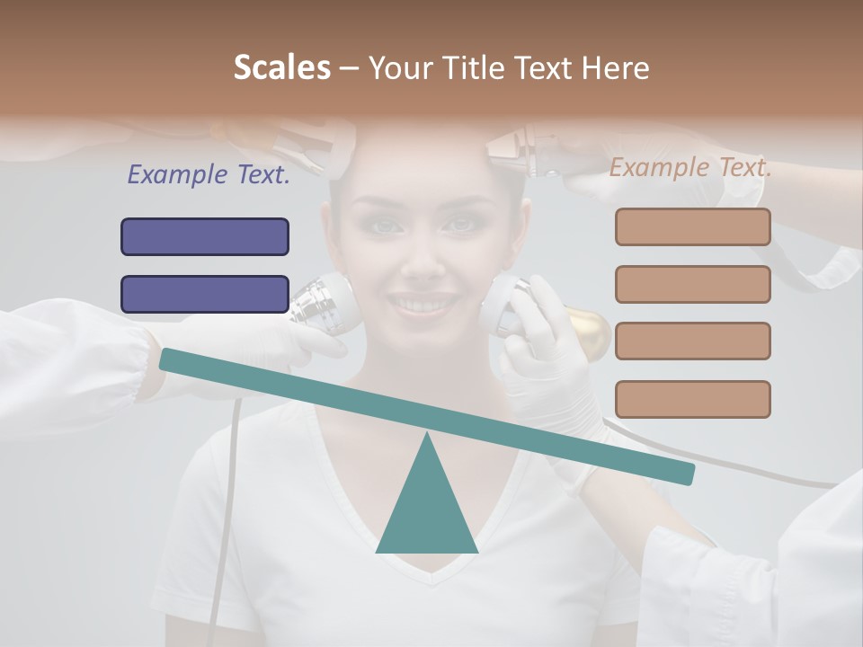 A Woman Getting Her Hair Styled By A Hair Stylist PowerPoint Template