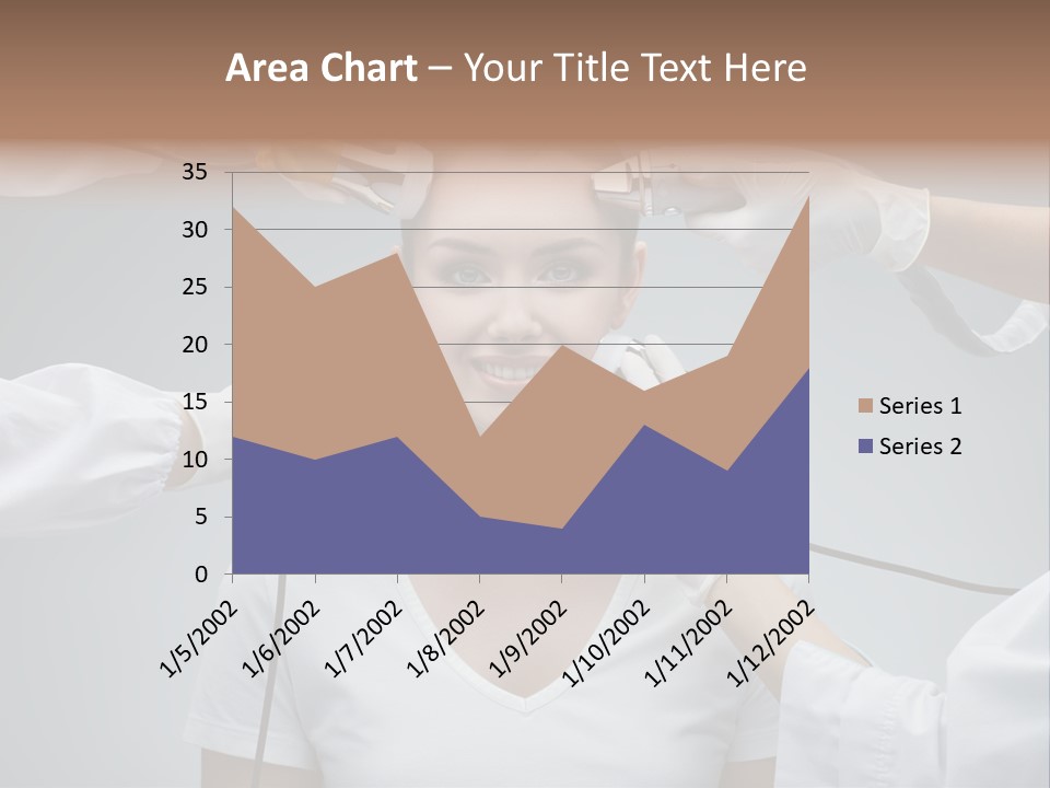 A Woman Getting Her Hair Styled By A Hair Stylist PowerPoint Template