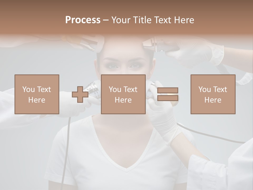 A Woman Getting Her Hair Styled By A Hair Stylist PowerPoint Template