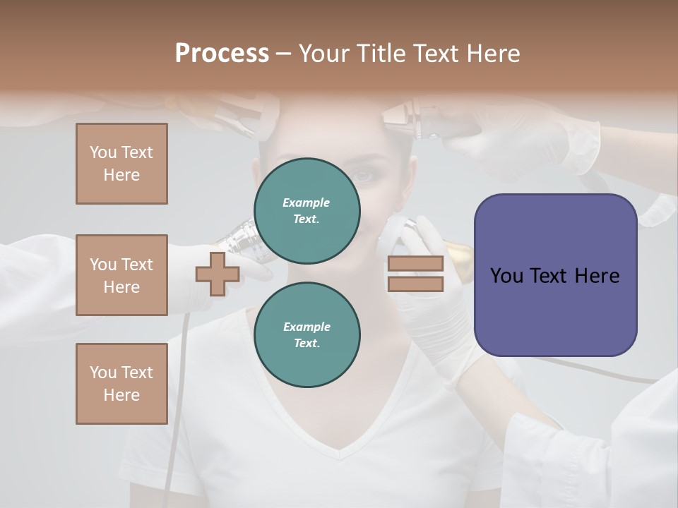 A Woman Getting Her Hair Styled By A Hair Stylist PowerPoint Template