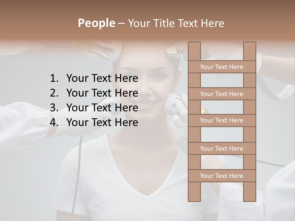 A Woman Getting Her Hair Styled By A Hair Stylist PowerPoint Template