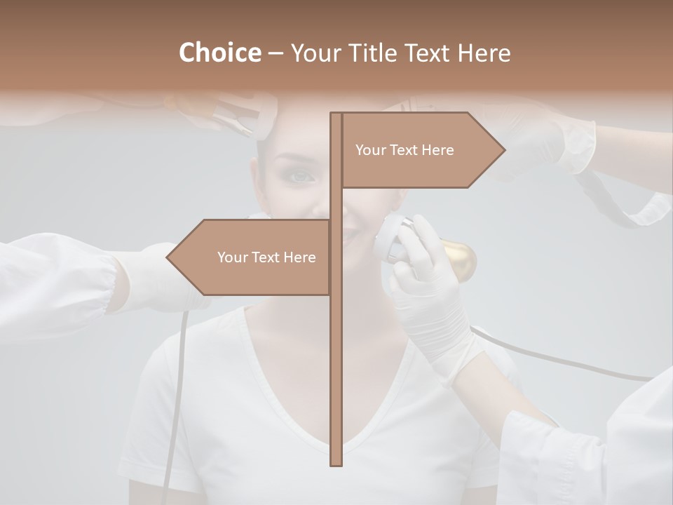 A Woman Getting Her Hair Styled By A Hair Stylist PowerPoint Template