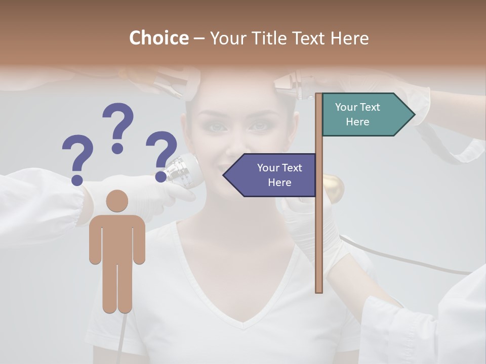 A Woman Getting Her Hair Styled By A Hair Stylist PowerPoint Template