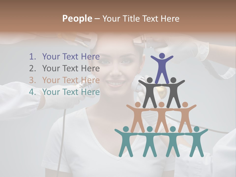 A Woman Getting Her Hair Styled By A Hair Stylist PowerPoint Template