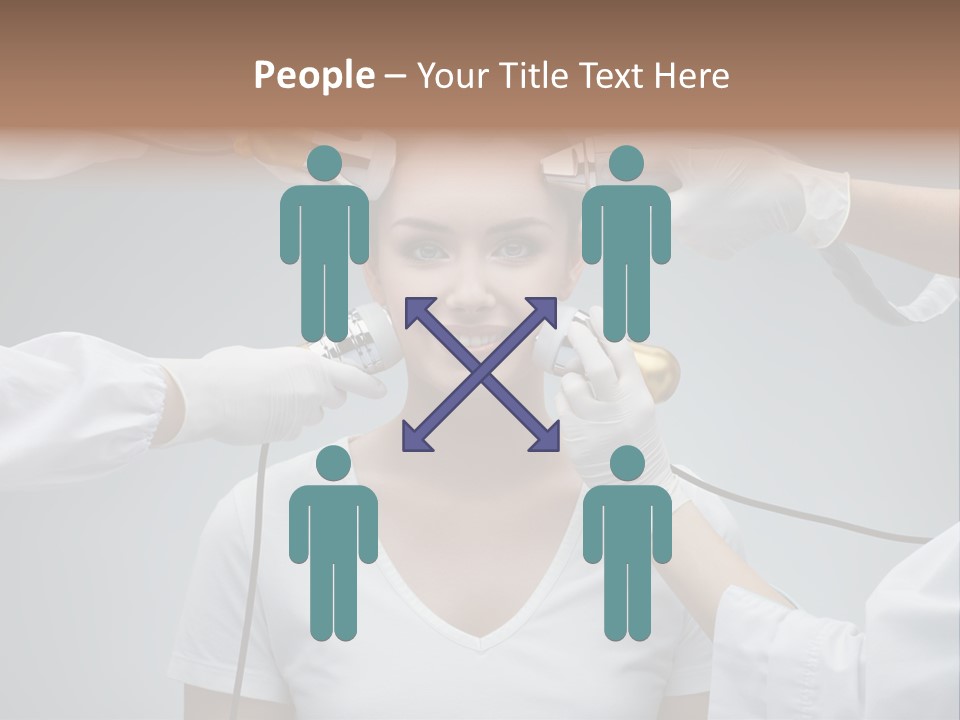 A Woman Getting Her Hair Styled By A Hair Stylist PowerPoint Template