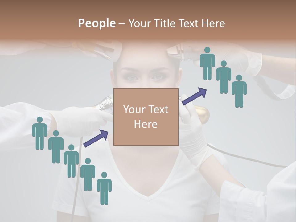 A Woman Getting Her Hair Styled By A Hair Stylist PowerPoint Template