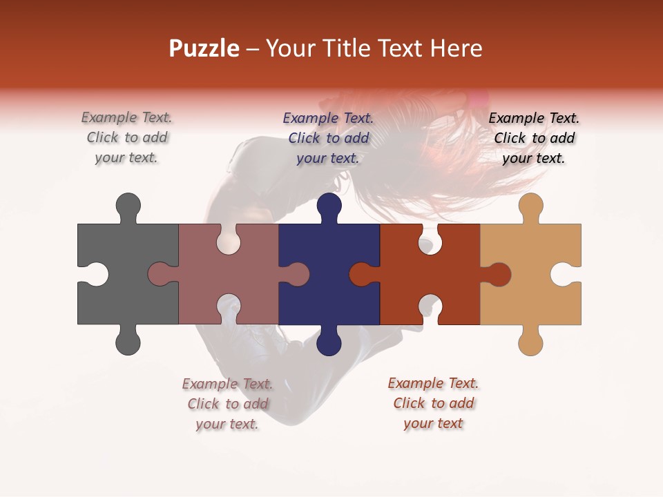 A Woman With Red Hair Is Dancing In The Air PowerPoint Template