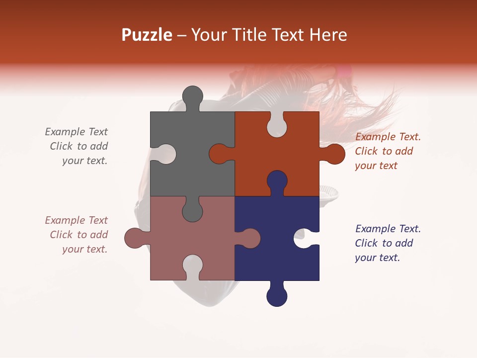 A Woman With Red Hair Is Dancing In The Air PowerPoint Template