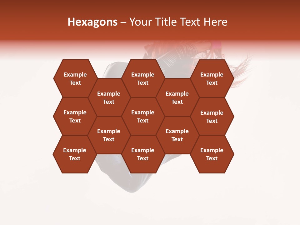 A Woman With Red Hair Is Dancing In The Air PowerPoint Template