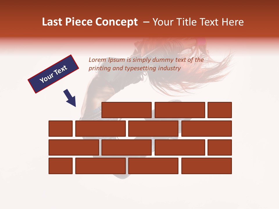 A Woman With Red Hair Is Dancing In The Air PowerPoint Template