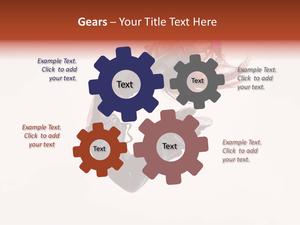 A Woman With Red Hair Is Dancing In The Air PowerPoint Template