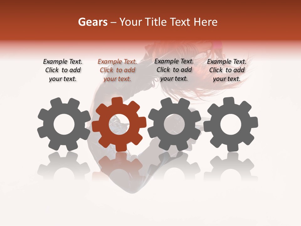 A Woman With Red Hair Is Dancing In The Air PowerPoint Template