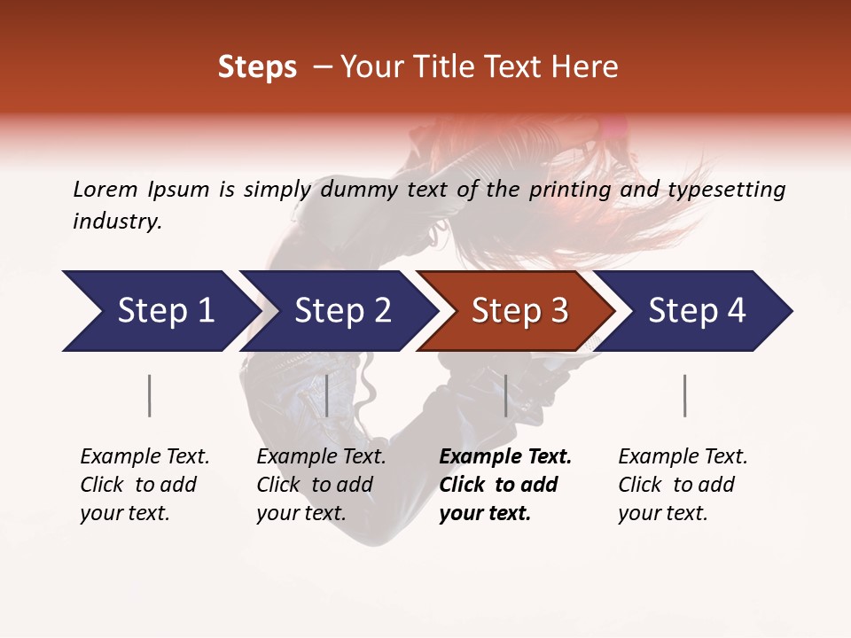A Woman With Red Hair Is Dancing In The Air PowerPoint Template