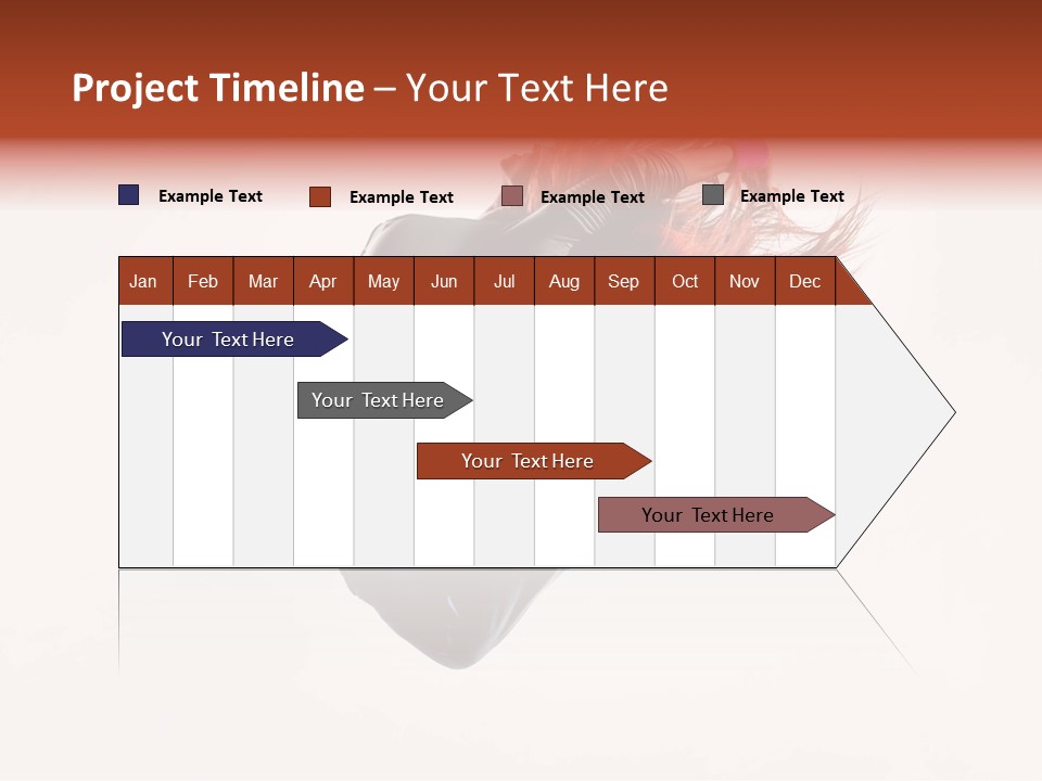 A Woman With Red Hair Is Dancing In The Air PowerPoint Template