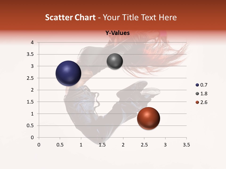 A Woman With Red Hair Is Dancing In The Air PowerPoint Template