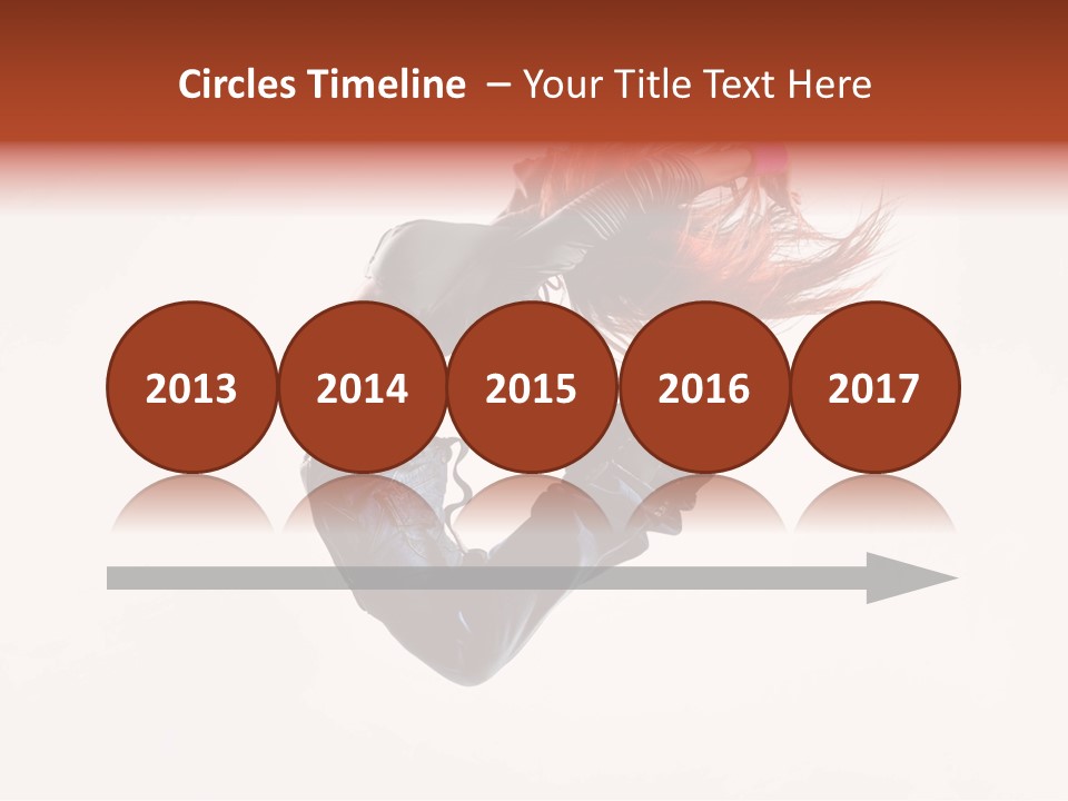 A Woman With Red Hair Is Dancing In The Air PowerPoint Template