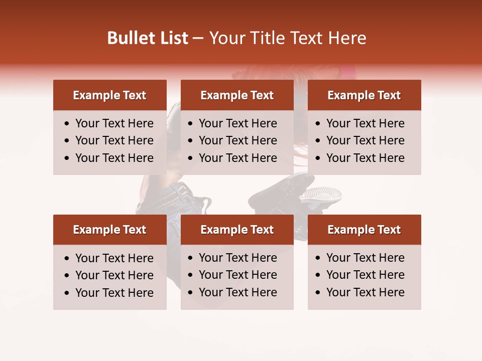 A Woman With Red Hair Is Dancing In The Air PowerPoint Template